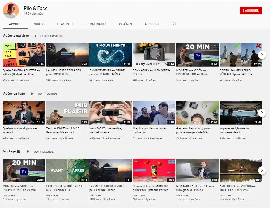 P&F chaine youtube